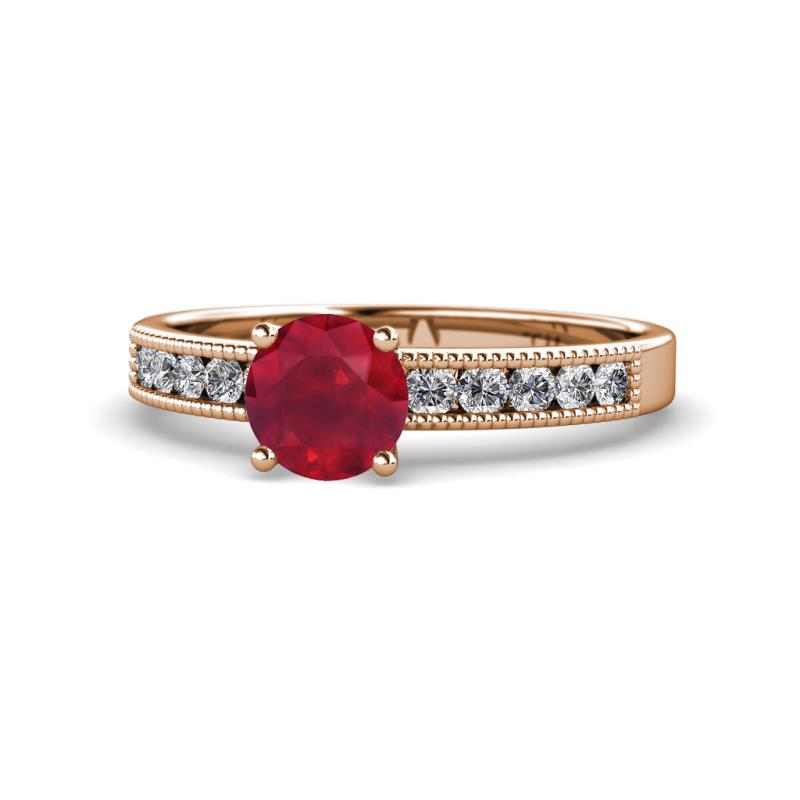 Ronia Classic Ruby and Diamond Engagement Ring 