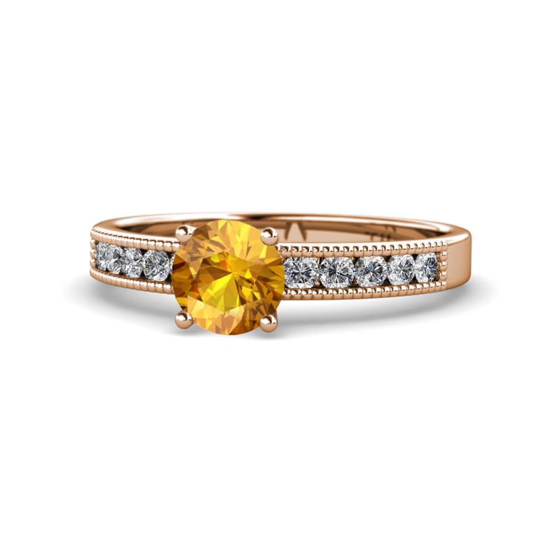 Ronia Classic Citrine and Diamond Engagement Ring 