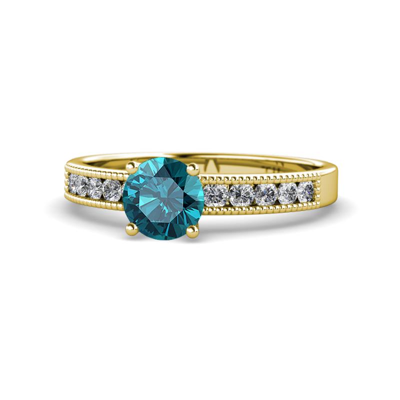 Ronia Classic London Blue Topaz and Diamond Engagement Ring 