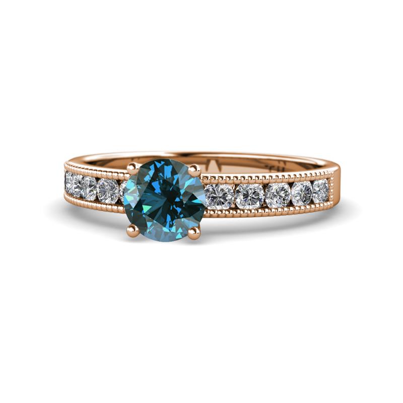Ronia Classic Blue and White Diamond Engagement Ring 