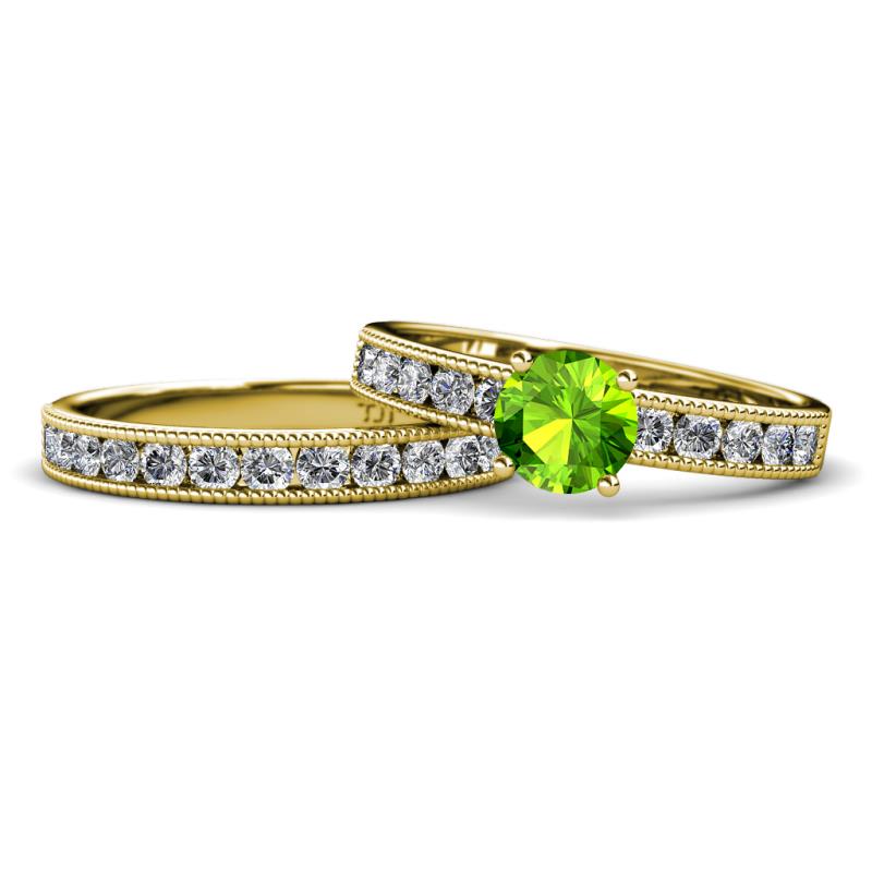 Ronia Classic Peridot and Diamond Bridal Set Ring 