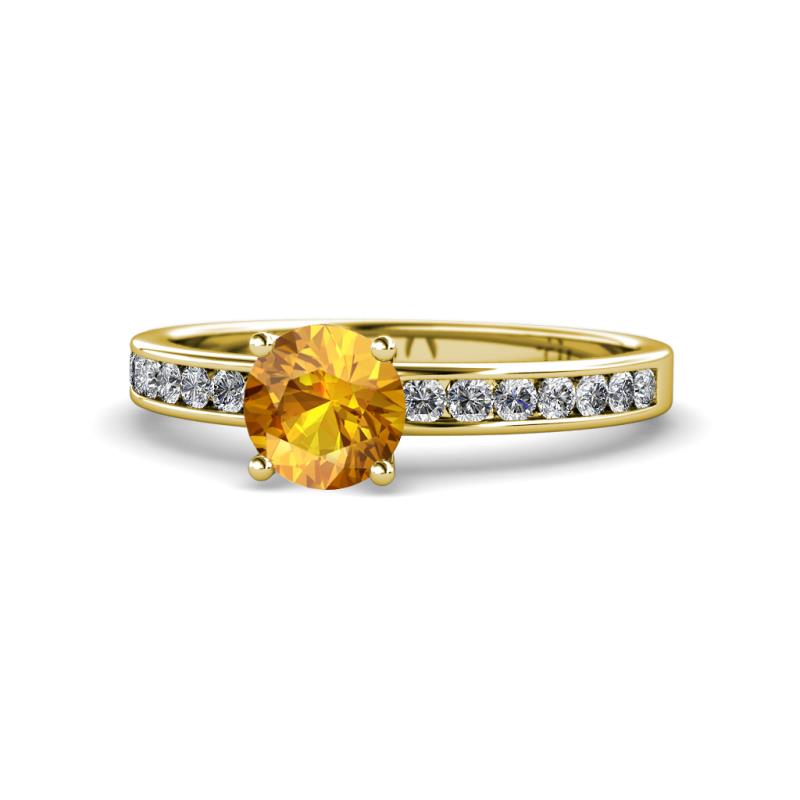 Salana Classic Citrine and Diamond Engagement Ring 