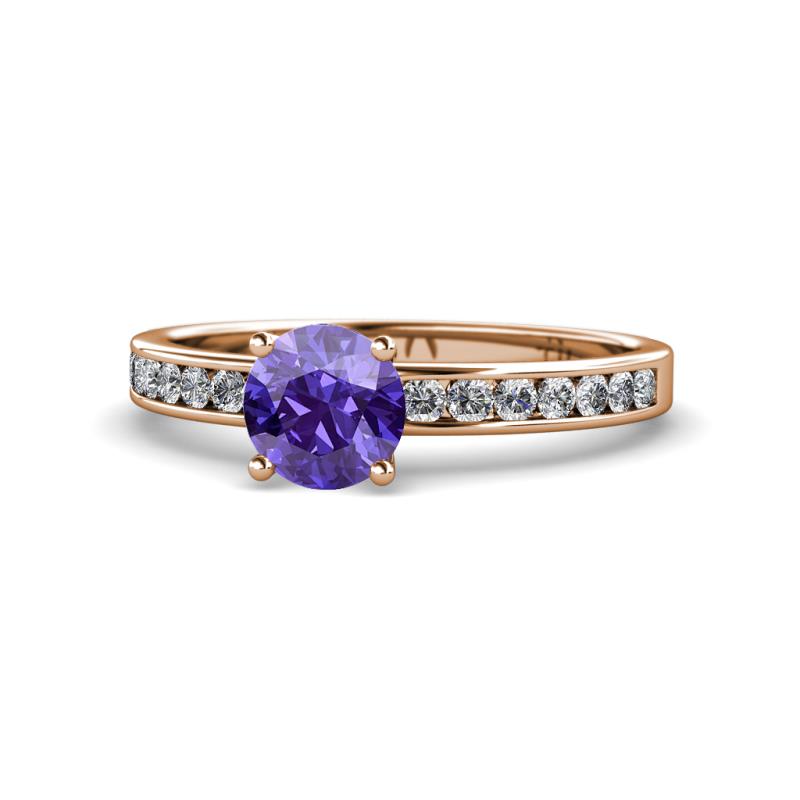 Salana Classic Iolite and Diamond Engagement Ring 