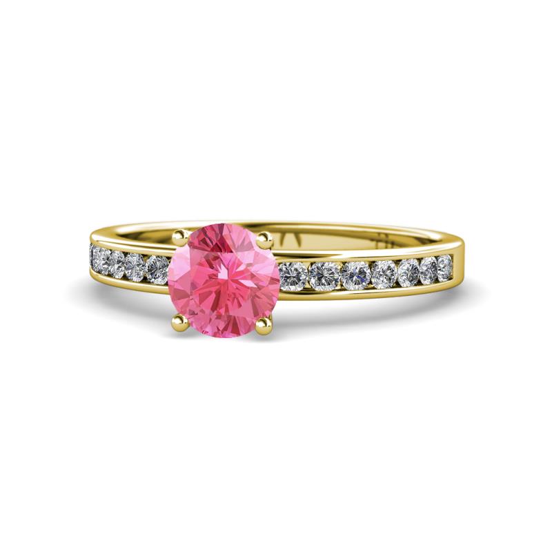 Salana Classic Pink Tourmaline and Diamond Engagement Ring 