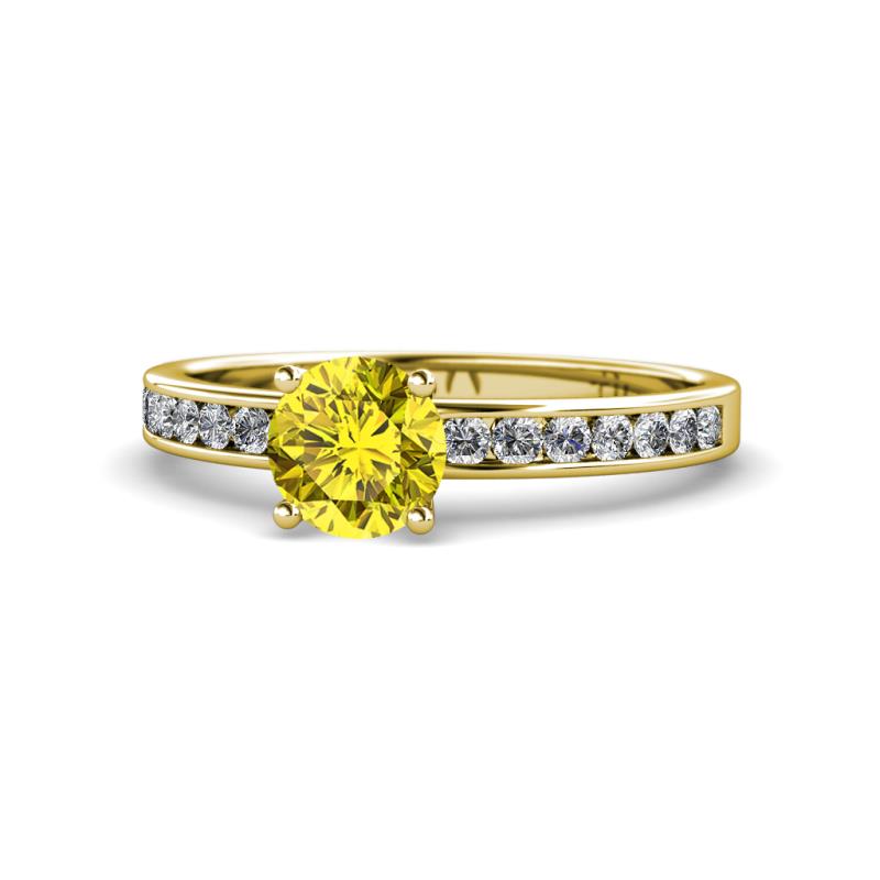 Salana Classic Yellow and White Diamond Engagement Ring 