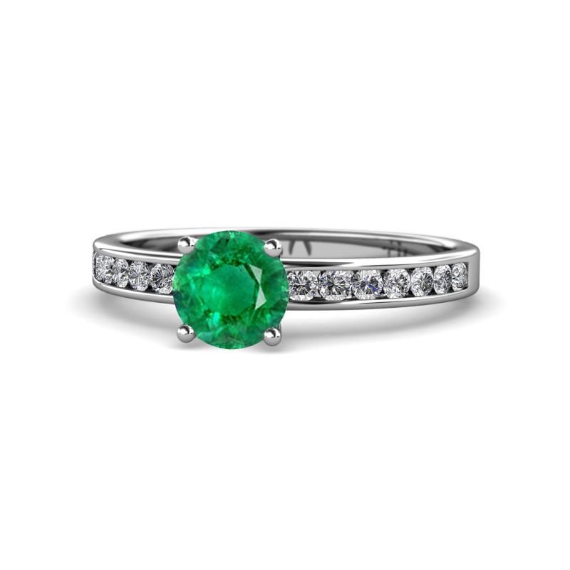 Salana Classic Emerald and Diamond Engagement Ring 