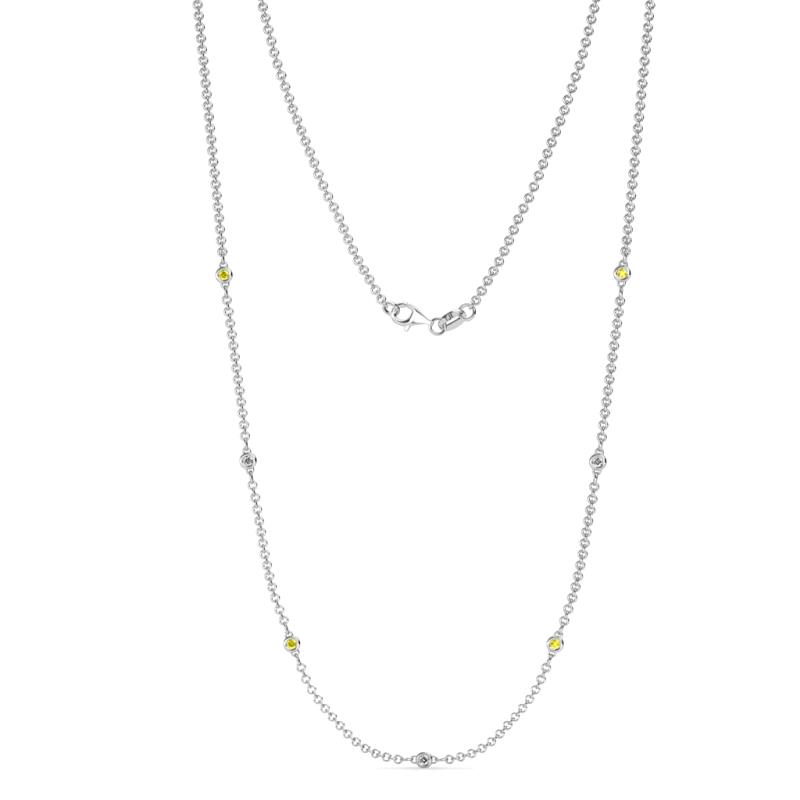 Salina (7 Stn/1.9mm) Yellow and White Diamond on Cable Necklace 