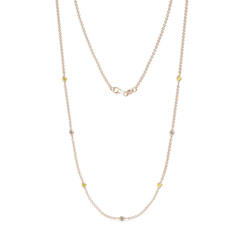 Salina (7 Stn/1.9mm) Yellow and White Diamond on Cable Necklace 