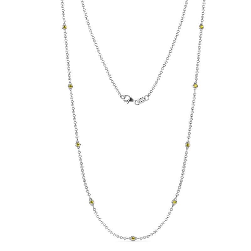 Adia (9 Stn/2mm) Yellow Diamond on Cable Necklace 