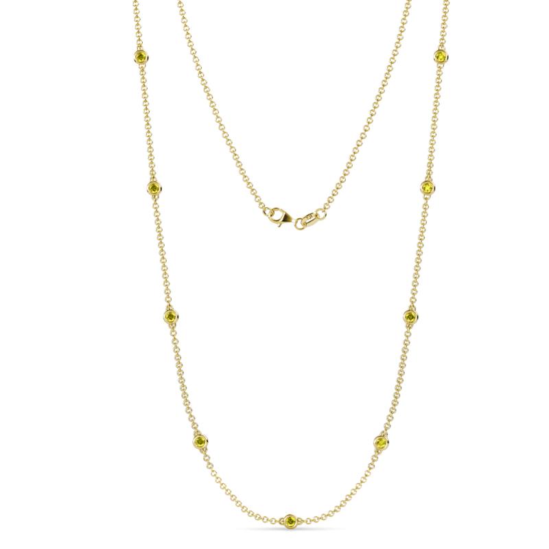 Adia (9 Stn/2.3mm) Yellow Diamond on Cable Necklace 