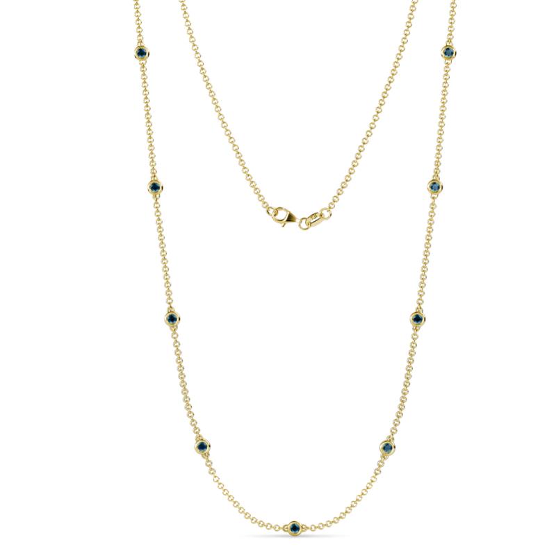 Adia (9 Stn/2.7mm) Blue Diamond on Cable Necklace 