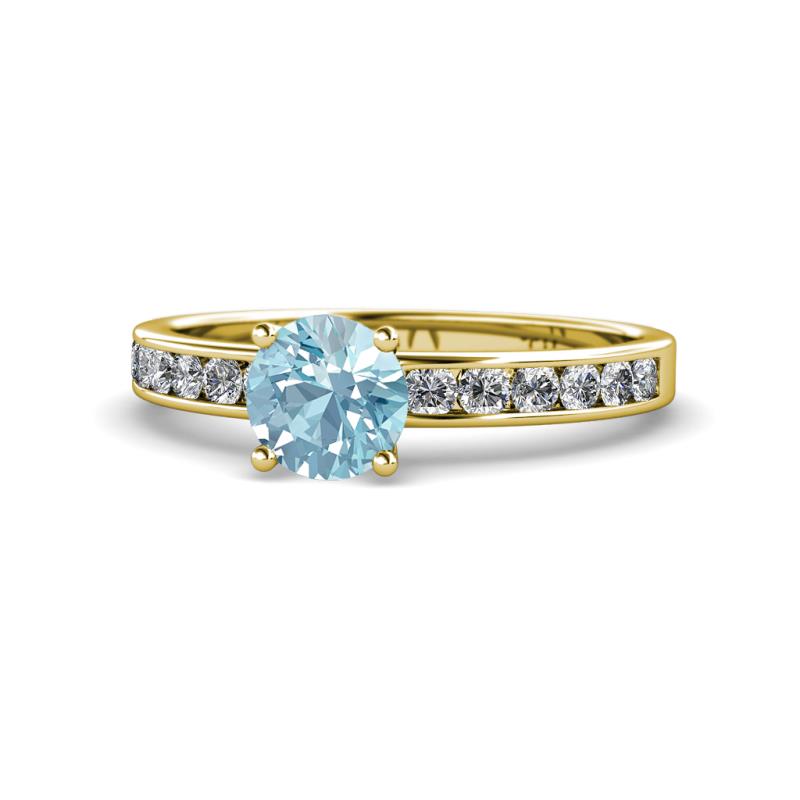 Salana Classic Aquamarine and Diamond Engagement Ring 