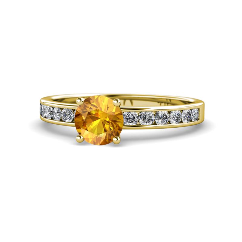Salana Classic Citrine and Diamond Engagement Ring 