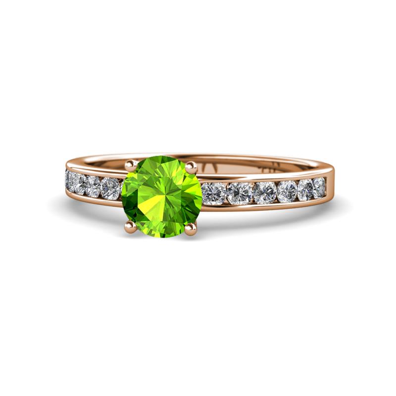 Salana Classic Peridot and Diamond Engagement Ring 