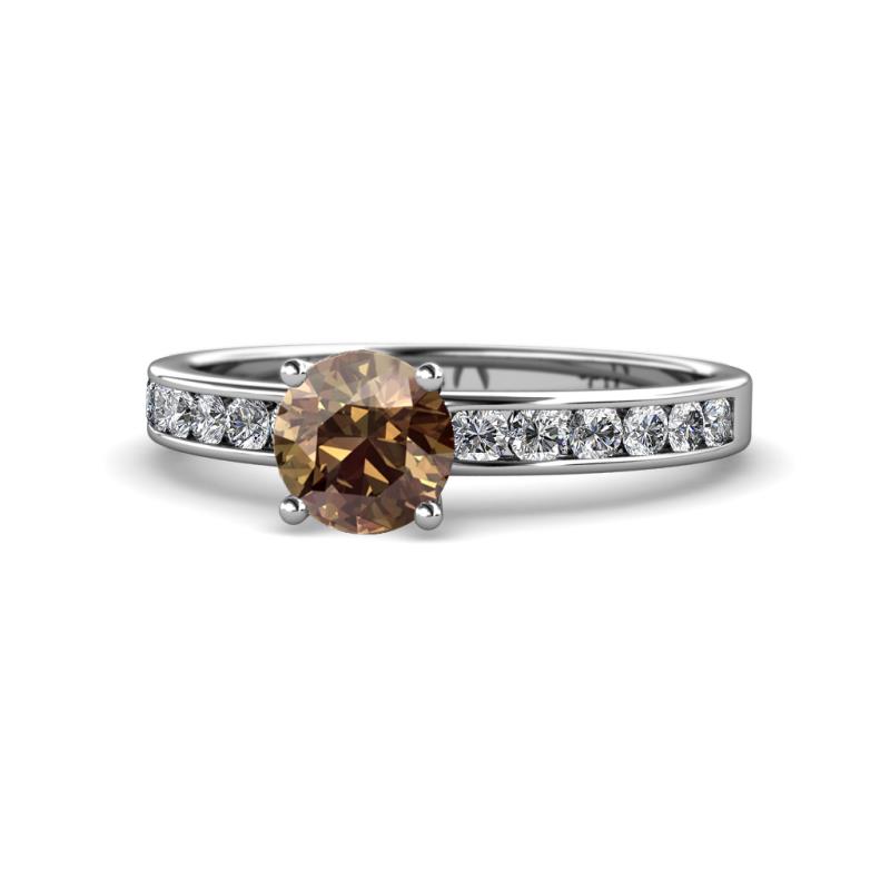 Salana Classic Smoky Quartz and Diamond Engagement Ring 