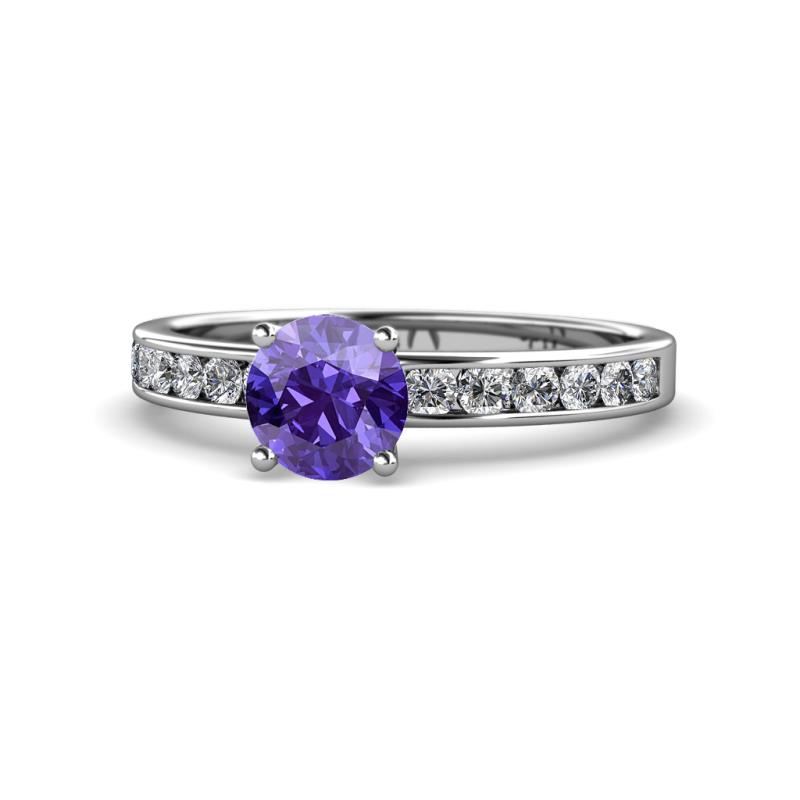 Salana Classic Iolite and Diamond Engagement Ring Iolite and Diamond Womens Engagement Ring ctw K White Gold