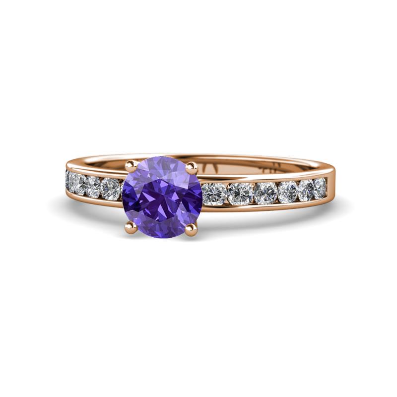 Salana Classic Iolite and Diamond Engagement Ring Iolite and Diamond Womens Engagement Ring ctw K Rose Gold