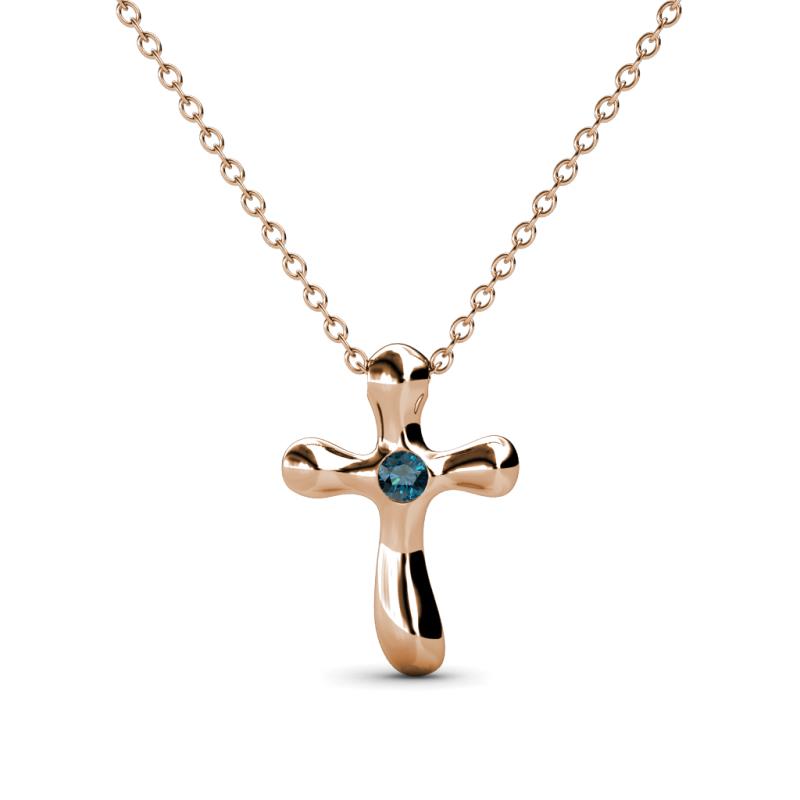 Edena Petite Blue Diamond Cross Pendant 