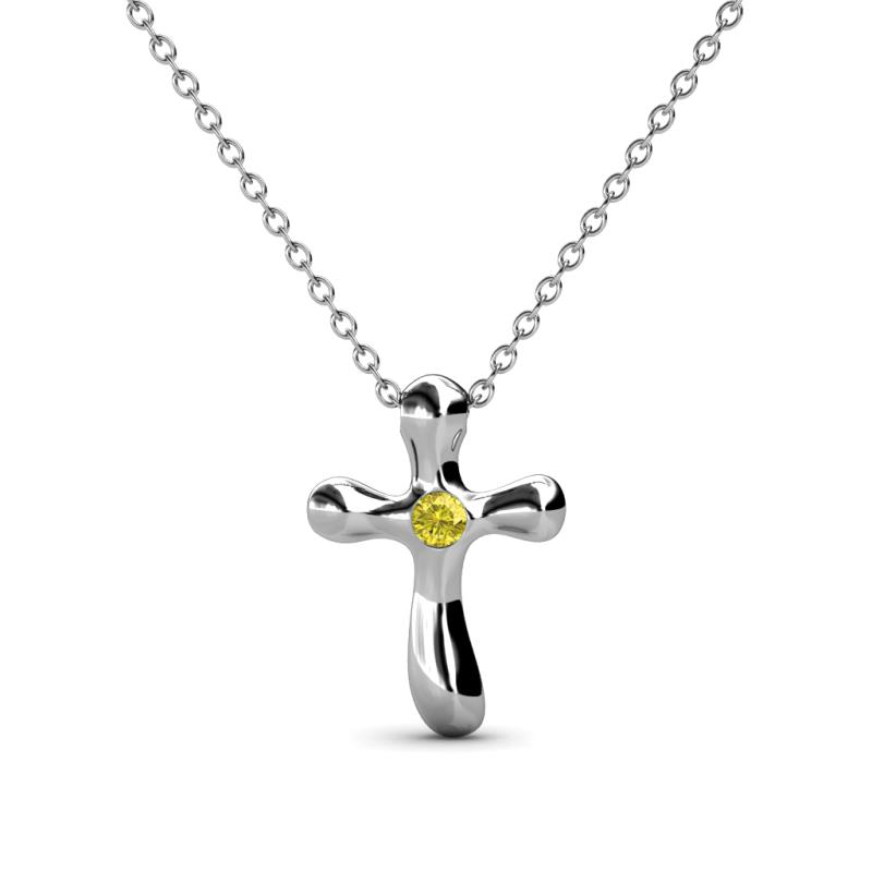 Edena Petite Yellow Diamond Cross Pendant 