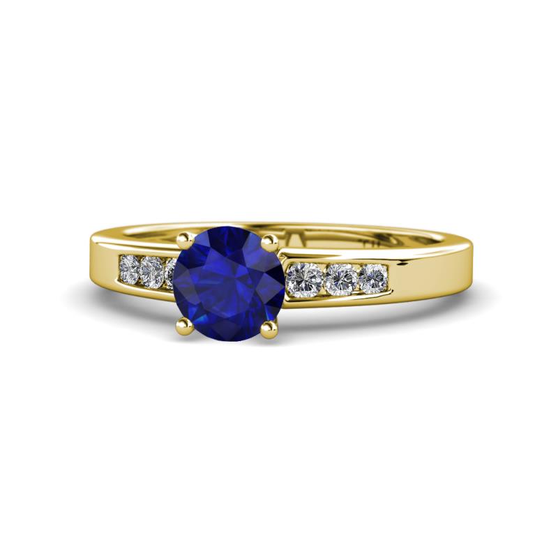 Merlyn Classic Blue Sapphire and Diamond Engagement Ring 