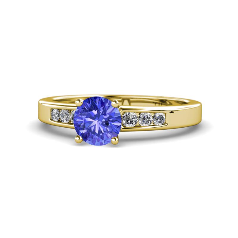 Merlyn Classic Tanzanite and Diamond Engagement Ring 