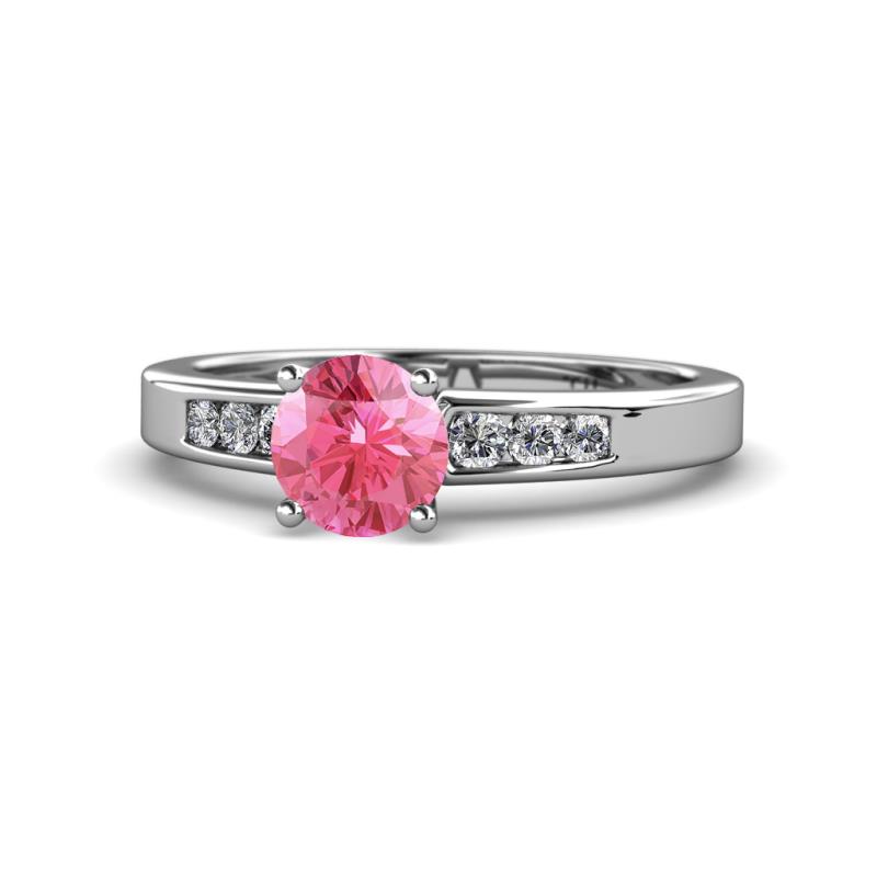 Merlyn Classic Pink Tourmaline and Diamond Engagement Ring 