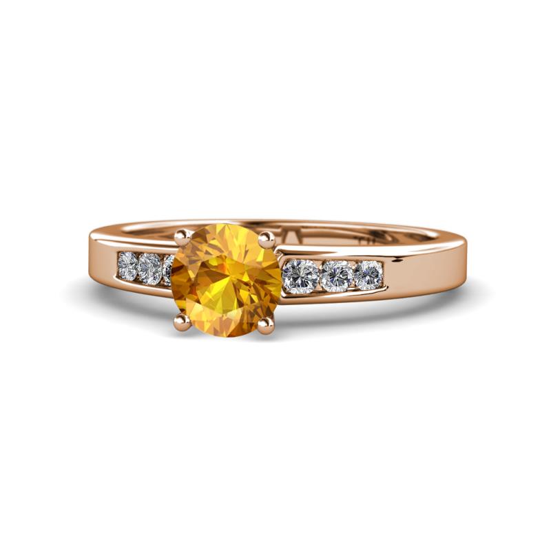 Merlyn Classic Citrine and Diamond Engagement Ring 
