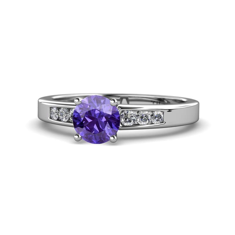 Merlyn Classic Iolite and Diamond Engagement Ring 