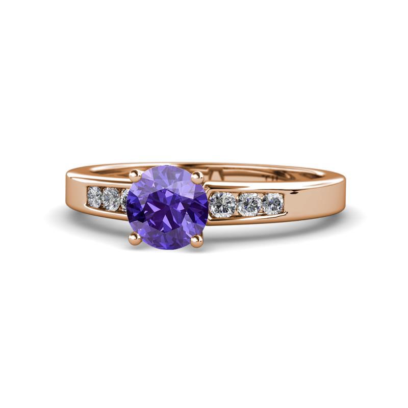 Merlyn Classic Iolite and Diamond Engagement Ring 