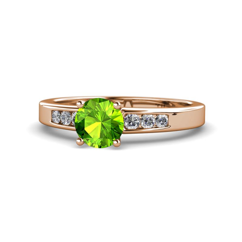 Merlyn Classic Peridot and Diamond Engagement Ring 