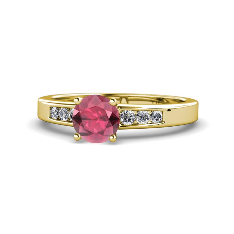 Merlyn Classic Rhodolite Garnet and Diamond Engagement Ring 