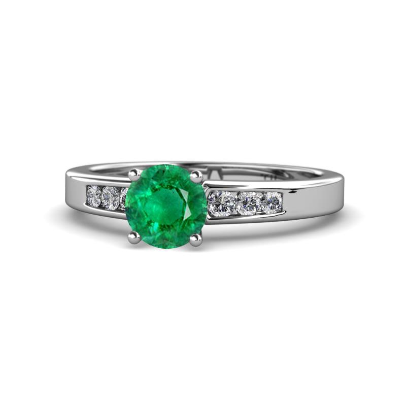 Merlyn Classic Emerald and Diamond Engagement Ring 