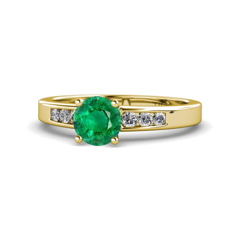 Merlyn Classic Emerald and Diamond Engagement Ring 