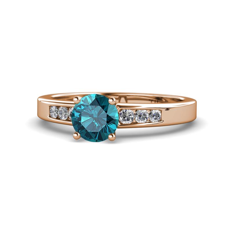 Merlyn Classic London Blue Topaz and Diamond Engagement Ring 