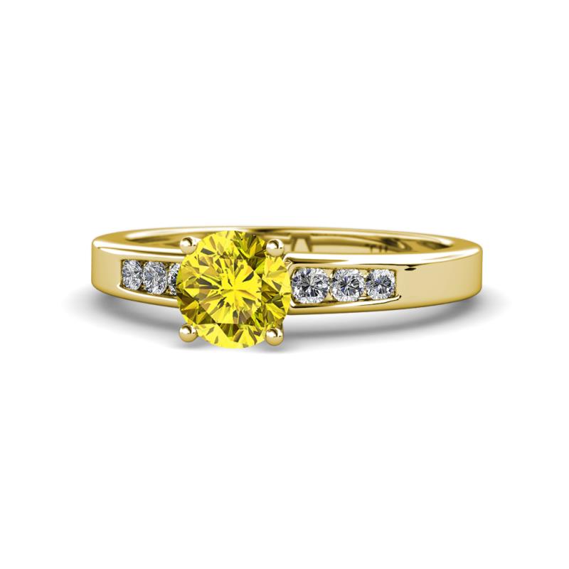Merlyn Classic Yellow and White Diamond Engagement Ring 