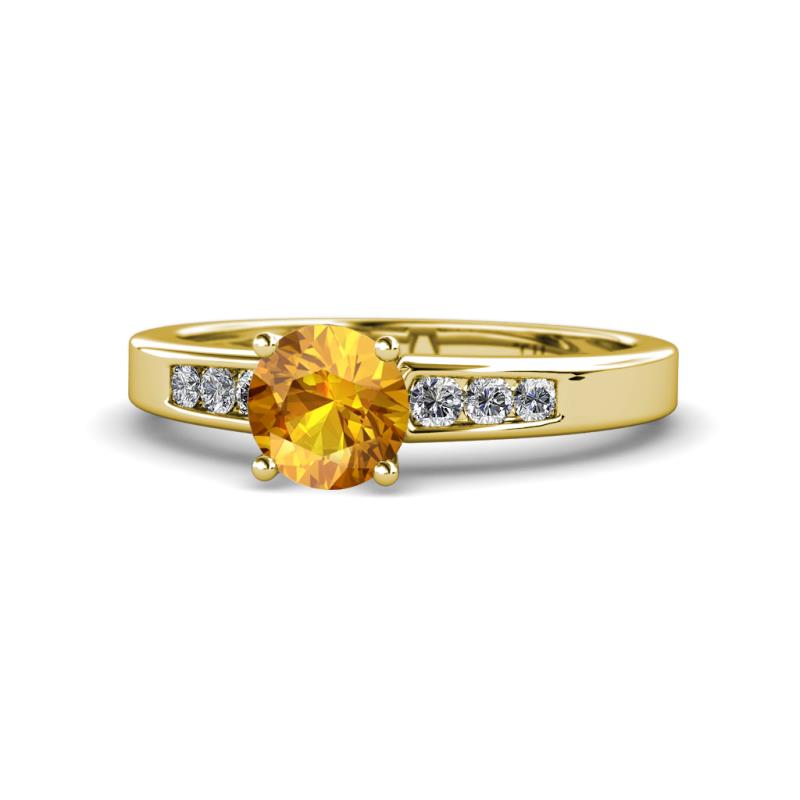 Merlyn Classic Citrine and Diamond Engagement Ring 