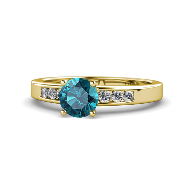 Merlyn Classic London Blue Topaz and Diamond Engagement Ring 