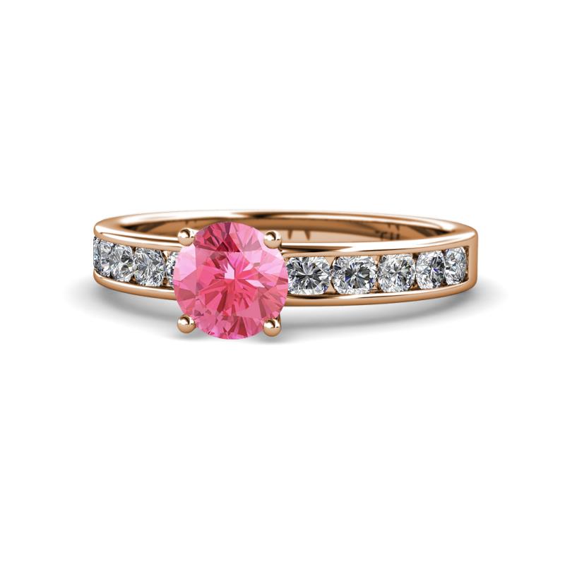 Salana Classic Pink Tourmaline and Diamond Engagement Ring 
