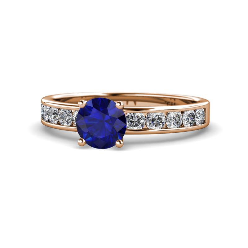 Salana Classic Blue Sapphire and Diamond Engagement Ring 