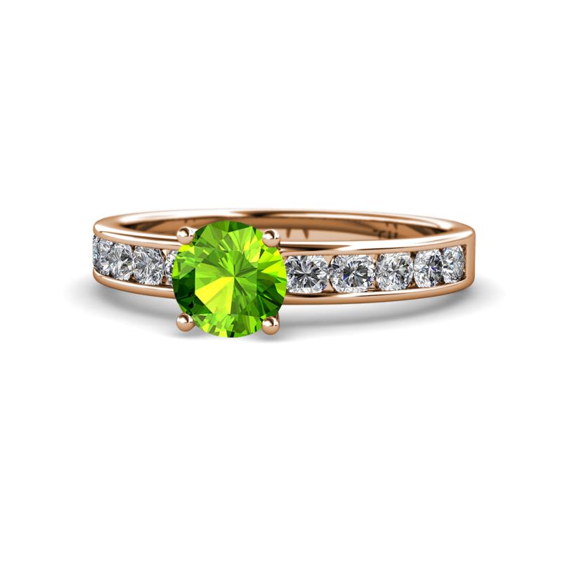 Salana Classic Peridot and Diamond Engagement Ring 
