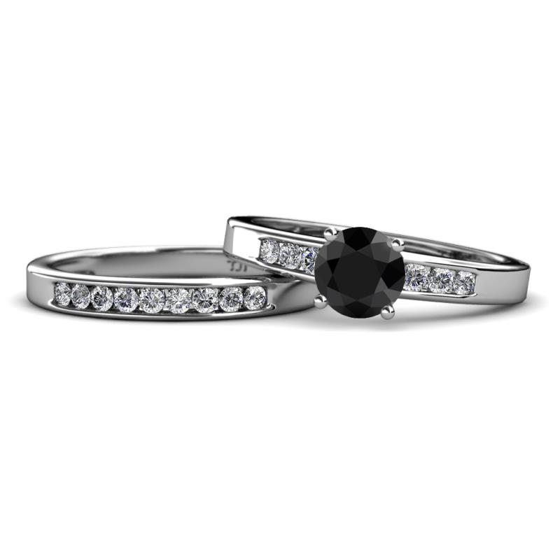 Merlyn Classic Black and White Diamond Bridal Set Ring 