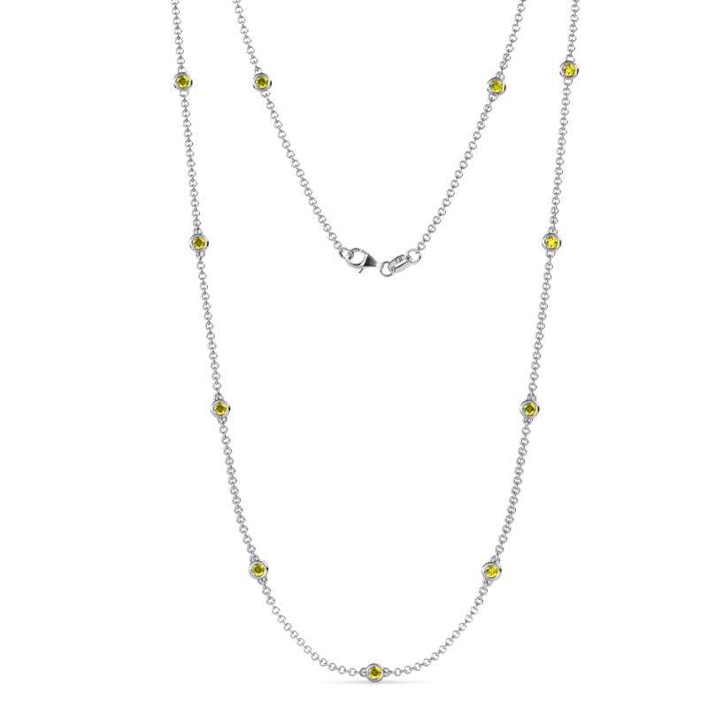 Asta (11 Stn/2.7mm) Yellow Diamond on Cable Necklace 