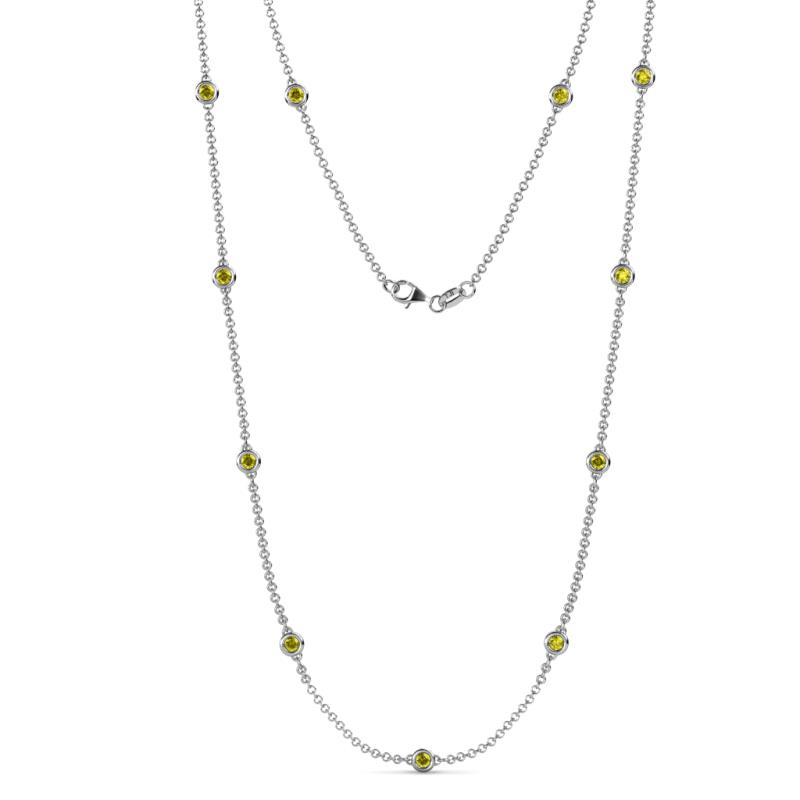 Asta (11 Stn/3.4mm) Yellow Diamond on Cable Necklace 