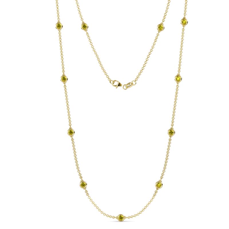 Asta (11 Stn/4mm) Yellow Diamond on Cable Necklace 