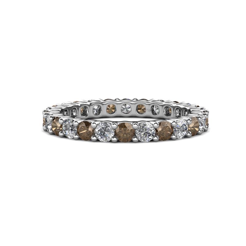 Joyce 3.00 mm Smoky Quartz and Diamond Eternity Band 