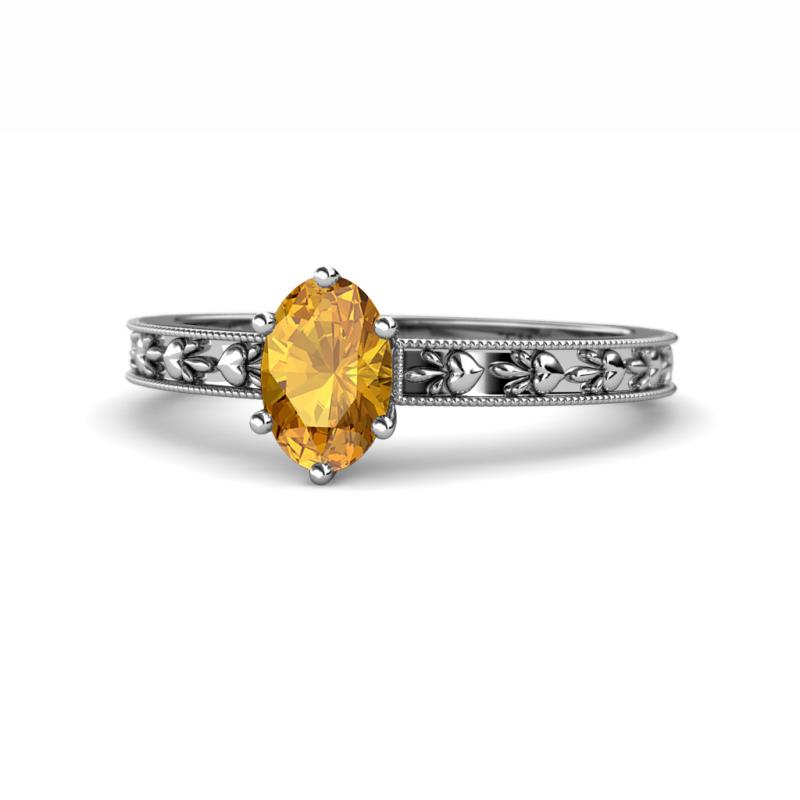 Niah Classic 7x5 mm Oval Shape Citrine Solitaire Engagement Ring 