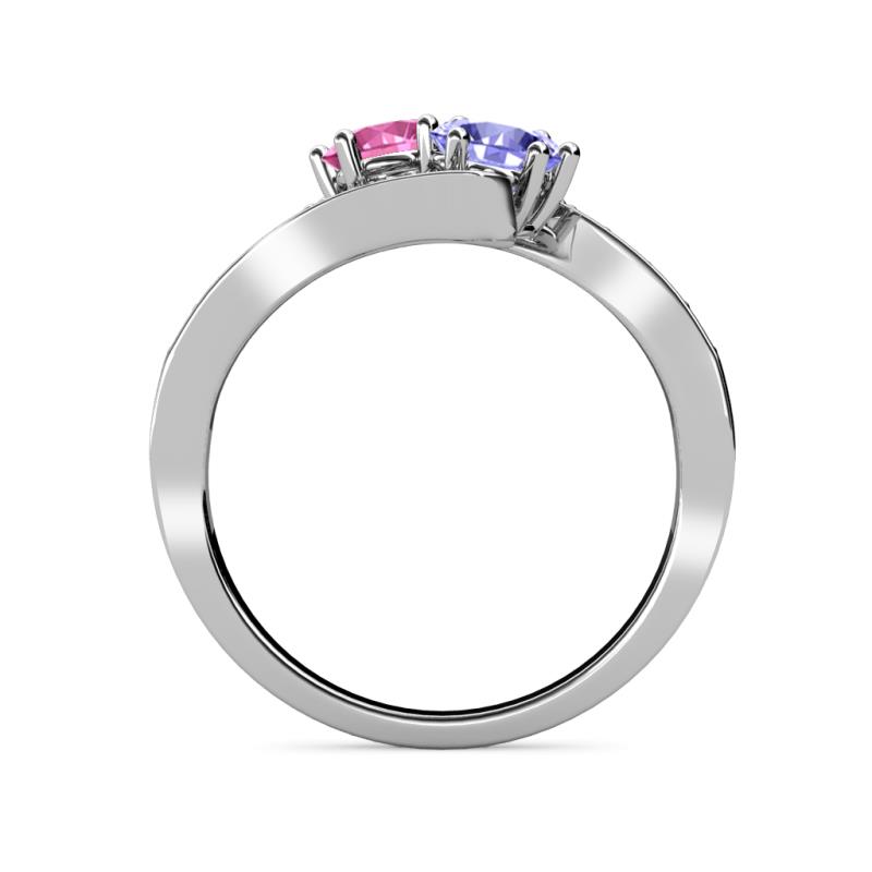 Eleni Pink Sapphire and Tanzanite 2 Stone with Side Diamonds Womens ...