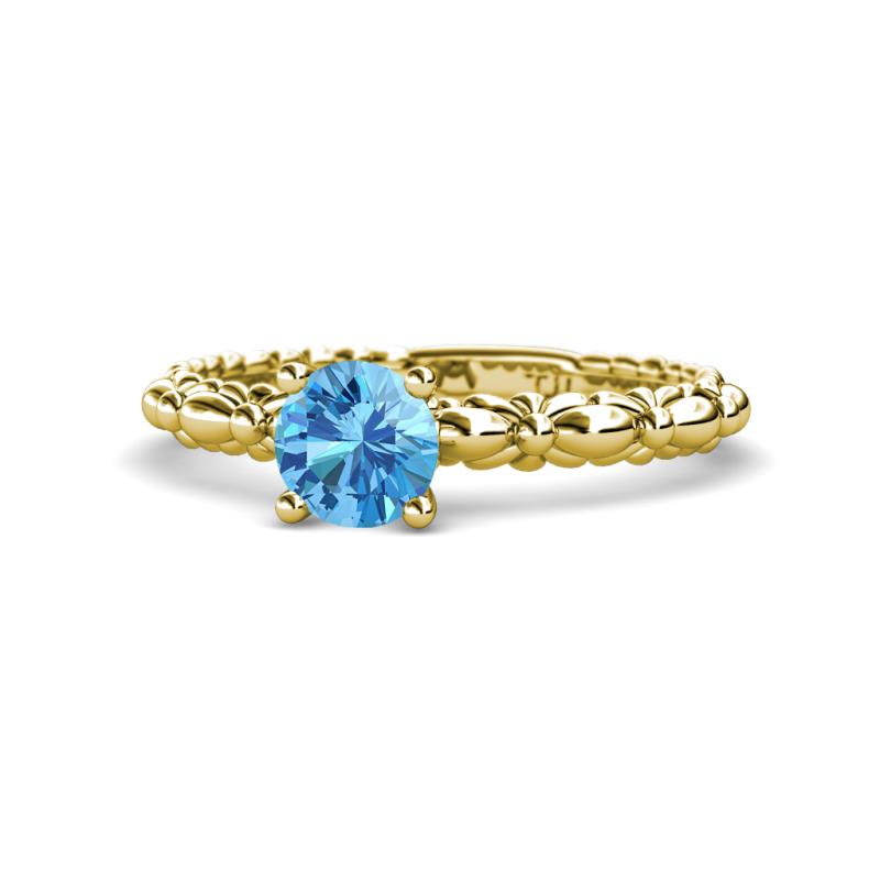 Viona Signature Blue Topaz Solitaire Engagement Ring 
