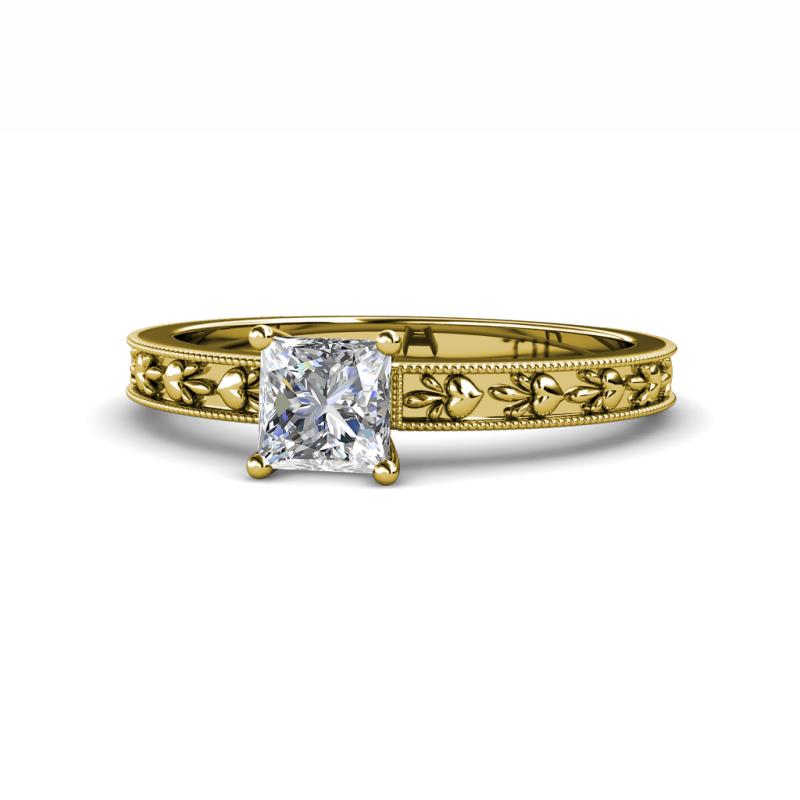 Niah Classic 5.50 mm GIA Certified Princess Cut Diamond Solitaire Engagement Ring 