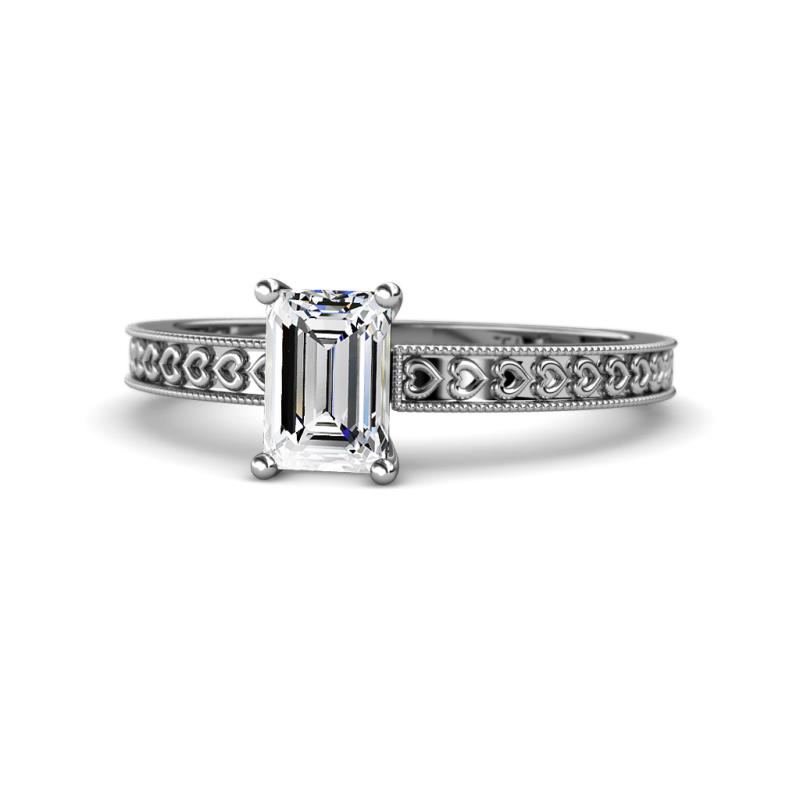 Janina Classic Emerald Cut Diamond Solitaire Engagement Ring 